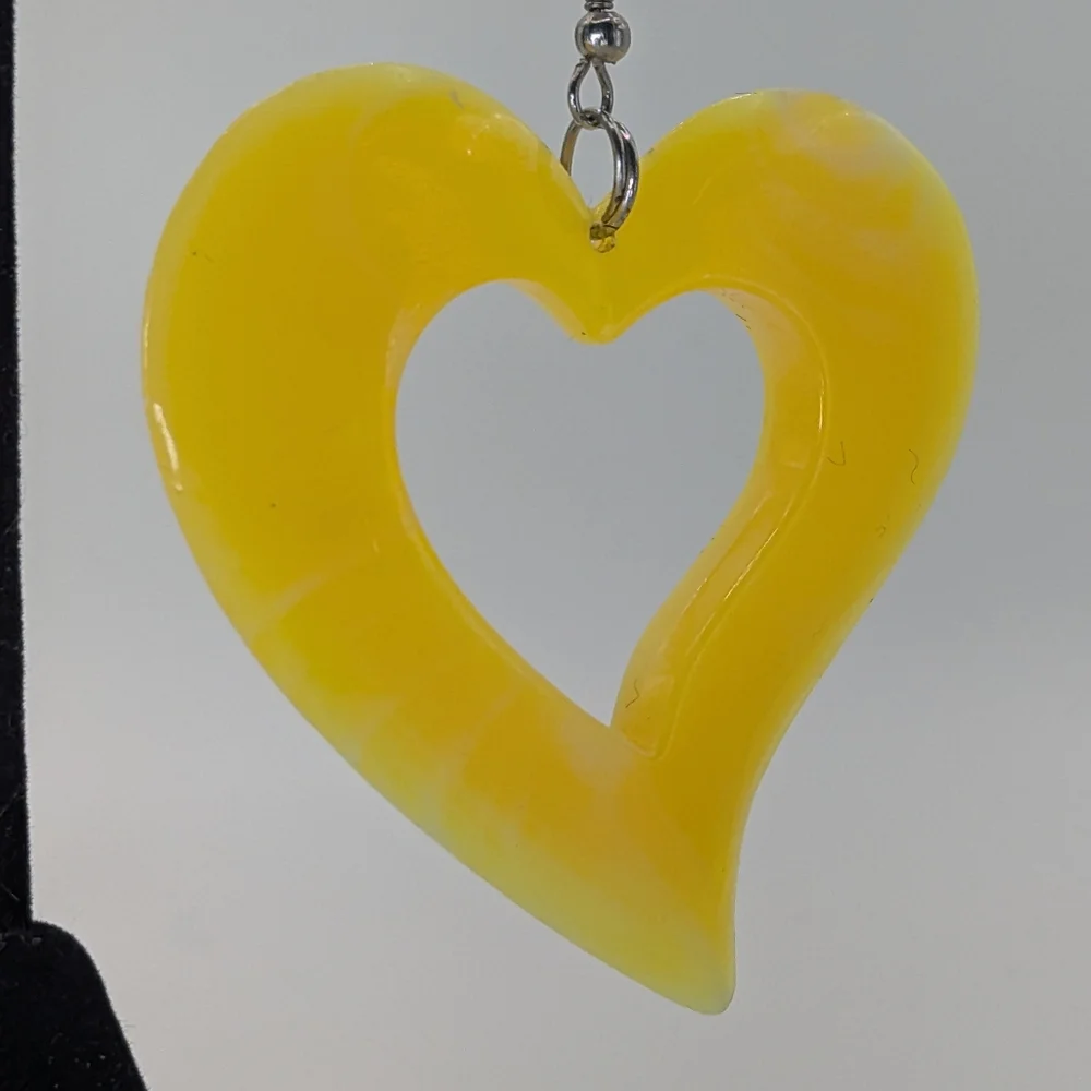 Vintage Large Dangle Heart Earrings